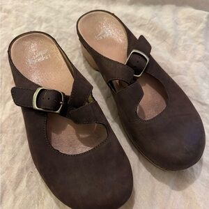 Dansko Dark Brown Leather Mules
